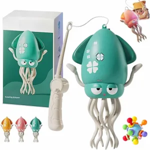 Crawling Octopus Toy, Dancing Octopus Toy, Electric Crawling Auto-Avoid Music Dancing Robotics, Magic Dancing Octopus, Smart Tentacle Explorer, Magical Playful Tummy Time (Green*with Rod)
