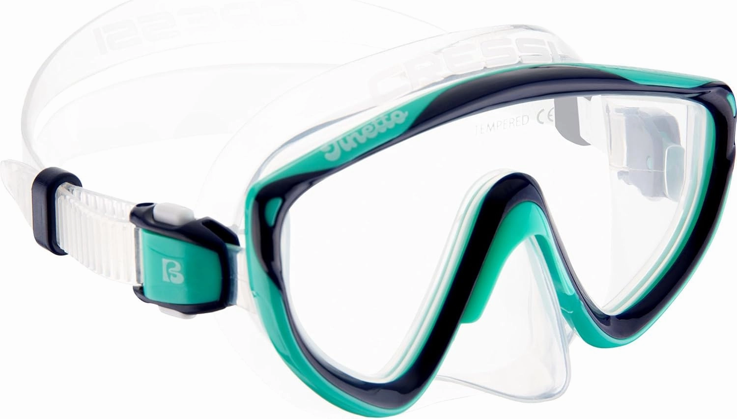 Cressi Kids Snorkeling Set- Short Adjustable Fins, Silicone Mask, and Dry Snorkel- Tinetto Rocks Dry Set- Designed in Italy