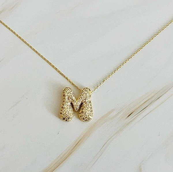 Crystal Bubble Letter Necklace