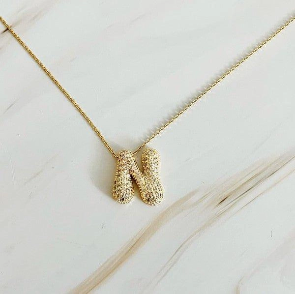 Crystal Bubble Letter Necklace