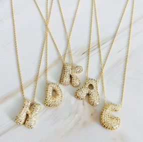 Crystal Bubble Letter Necklace