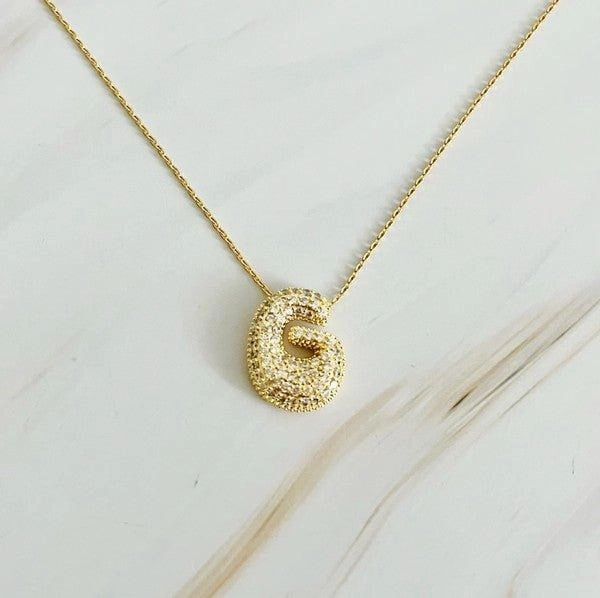 Crystal Bubble Letter Necklace