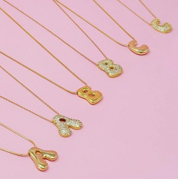 Crystal Bubble Letter Necklace
