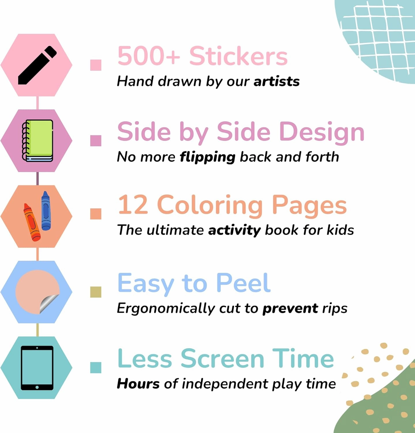 Cupkin Hello Cats Sticker Book Activity for Kids, Toddler Airplane Travel Essentials, 500  Stickers for Kids 12 Scenes   Coloring Book Pages, Cat Gift Girls and Boys, Children's Crafts Ages 2-8