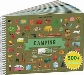 CUPKIN Sticker Book for Kids 2-4, 500  Kids Stickers, Camping Stickers 12 Coloring Pages 12 Side by Side Scenes, Fun Toddler Travel Activity Coloring and Sticker Books for Ages 4-8   8-10