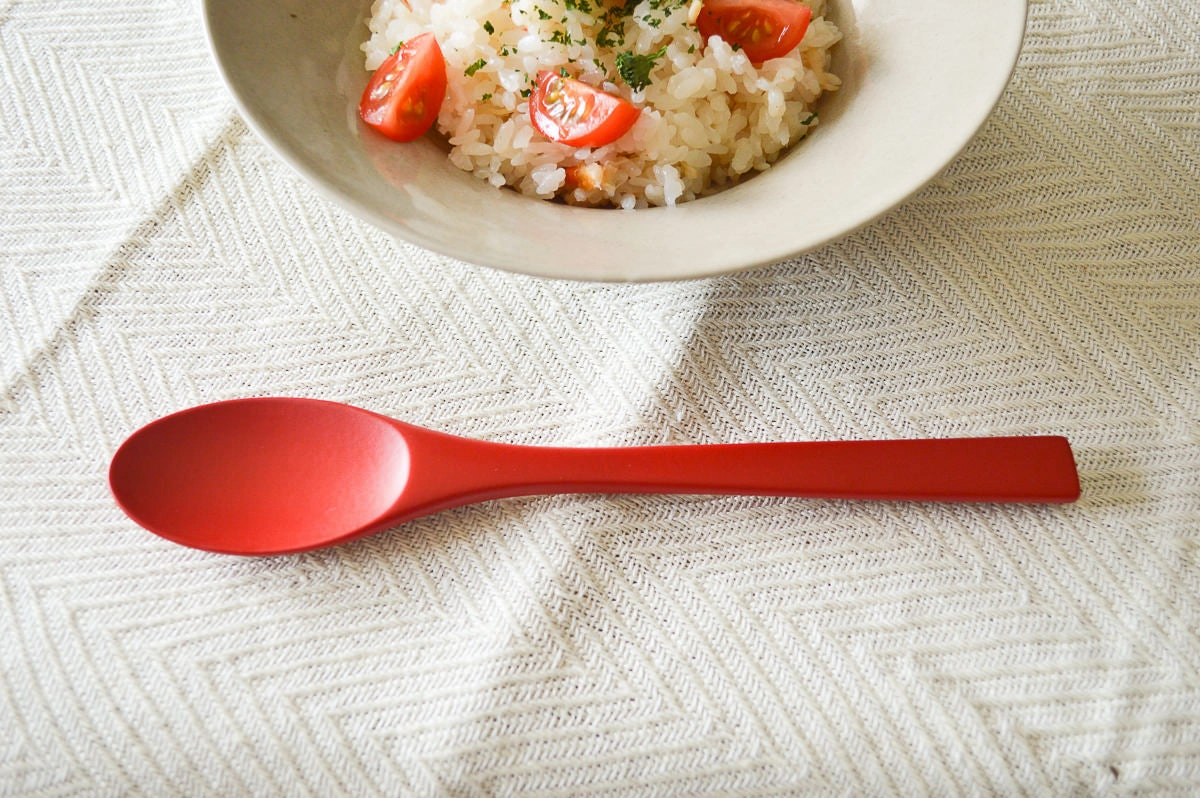 Curry spoon [ Natural, Red ] / Mōsō bamboo / Ōita-JPN 211113