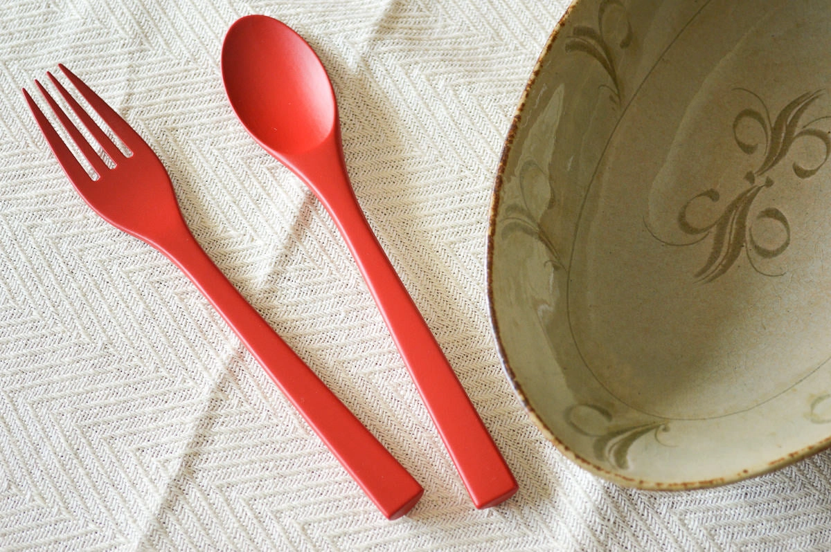 Curry spoon [ Natural, Red ] / Mōsō bamboo / Ōita-JPN 211113