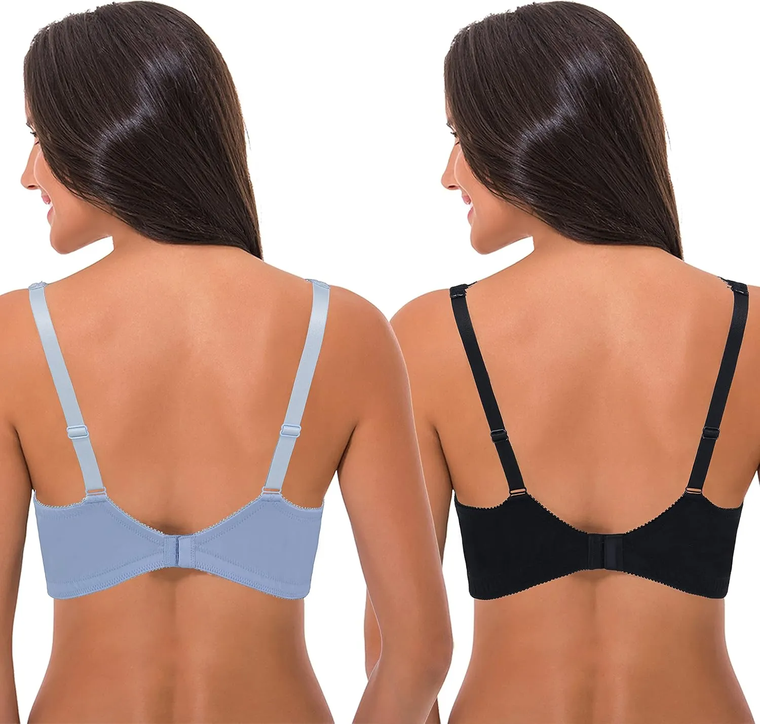 Curve Muse Women's Plus Size Minimizer Unlined Wireless Lace Full Coverage Bras