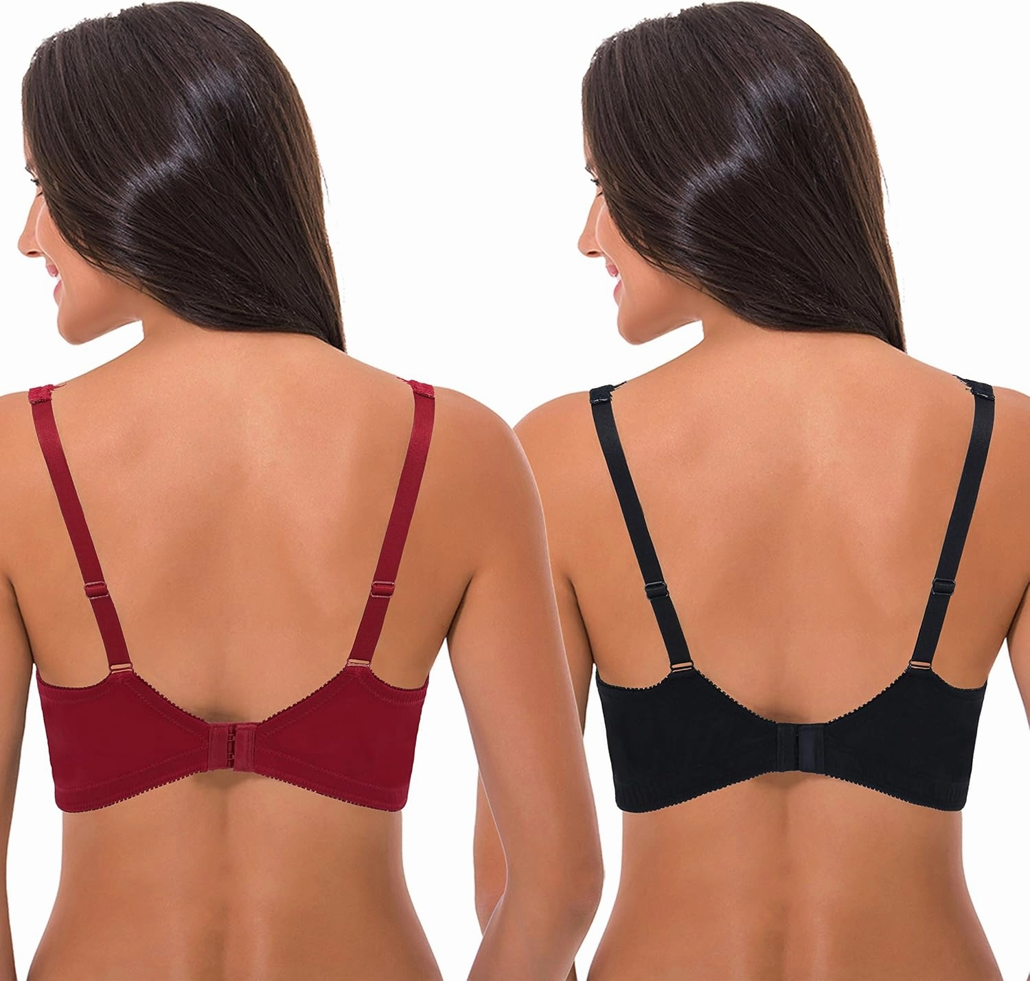 Curve Muse Women's Plus Size Minimizer Unlined Wireless Lace Full Coverage Bras