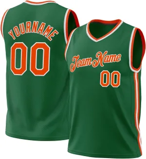 Custom Jersey Basketball, Custom Kelly Green Gold-Red Throwback Basketballs Jerseys, Printed Name Numbe