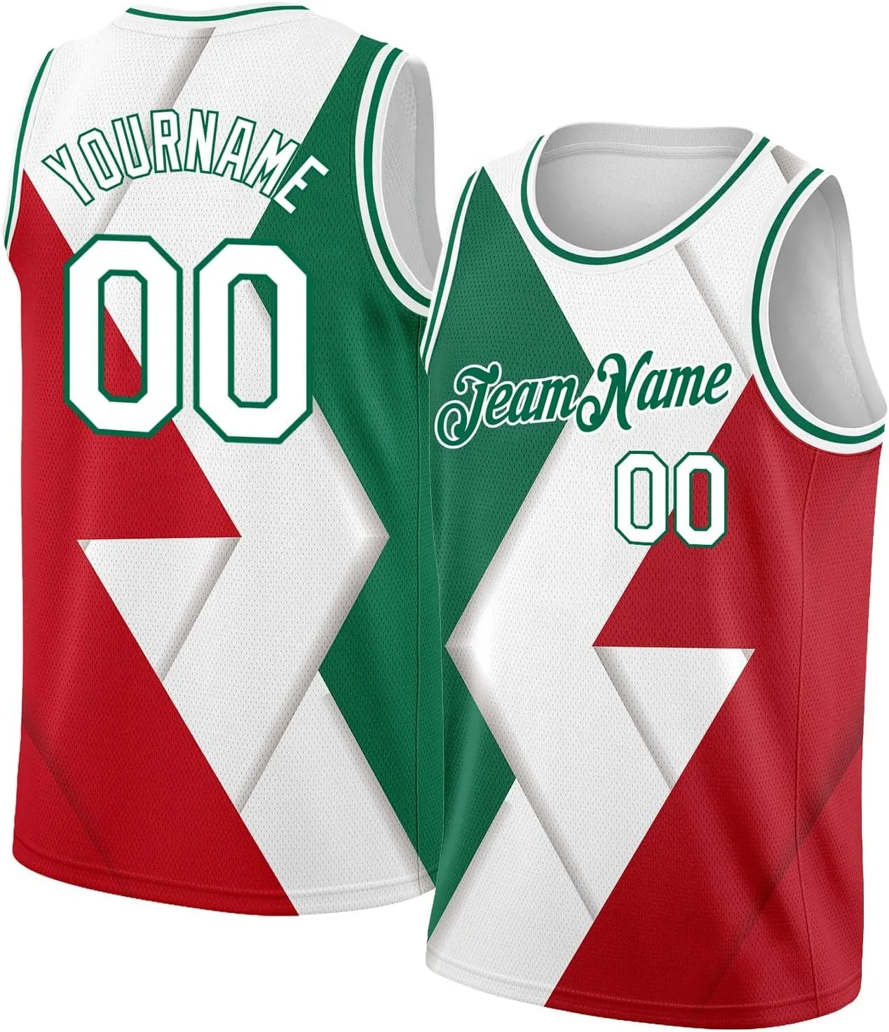 Custom Jersey Basketball, Custom Kelly Green Gold-Red Throwback Basketballs Jerseys, Printed Name Numbe