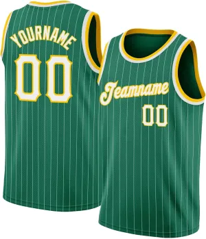 Custom Jersey Basketball, Custom Kelly Green Gold-Red Throwback Basketballs Jerseys, Printed Name Numbe