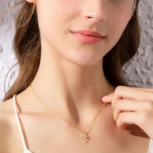 Custom Letter Bear Necklaces - Solid 18K Gold