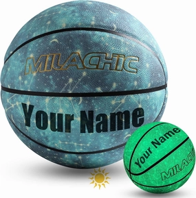 Customized Personalized Basketball - Glow in The Dark, Size 7 (29.5"), Size 6 (28.5"), Size 5 (27.5") - Custom Name, Text, Logo, Photos