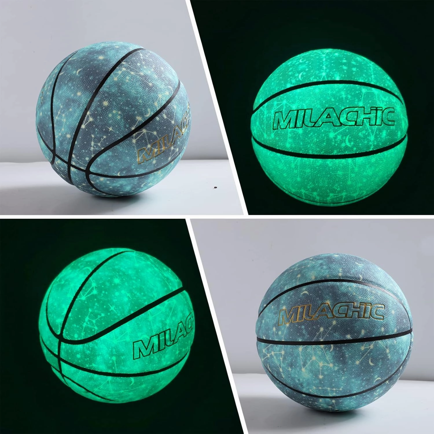 Customized Personalized Basketball - Glow in The Dark, Size 7 (29.5"), Size 6 (28.5"), Size 5 (27.5") - Custom Name, Text, Logo, Photos