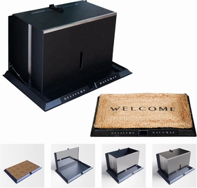 Davymat Delivery Box Locker | Collapsible Discrete Door Mat to Protect Packages | Anti-Theft Secure Lockable Lockbox Porch Parcel Safe Box | Large 26x18x15" Capacity