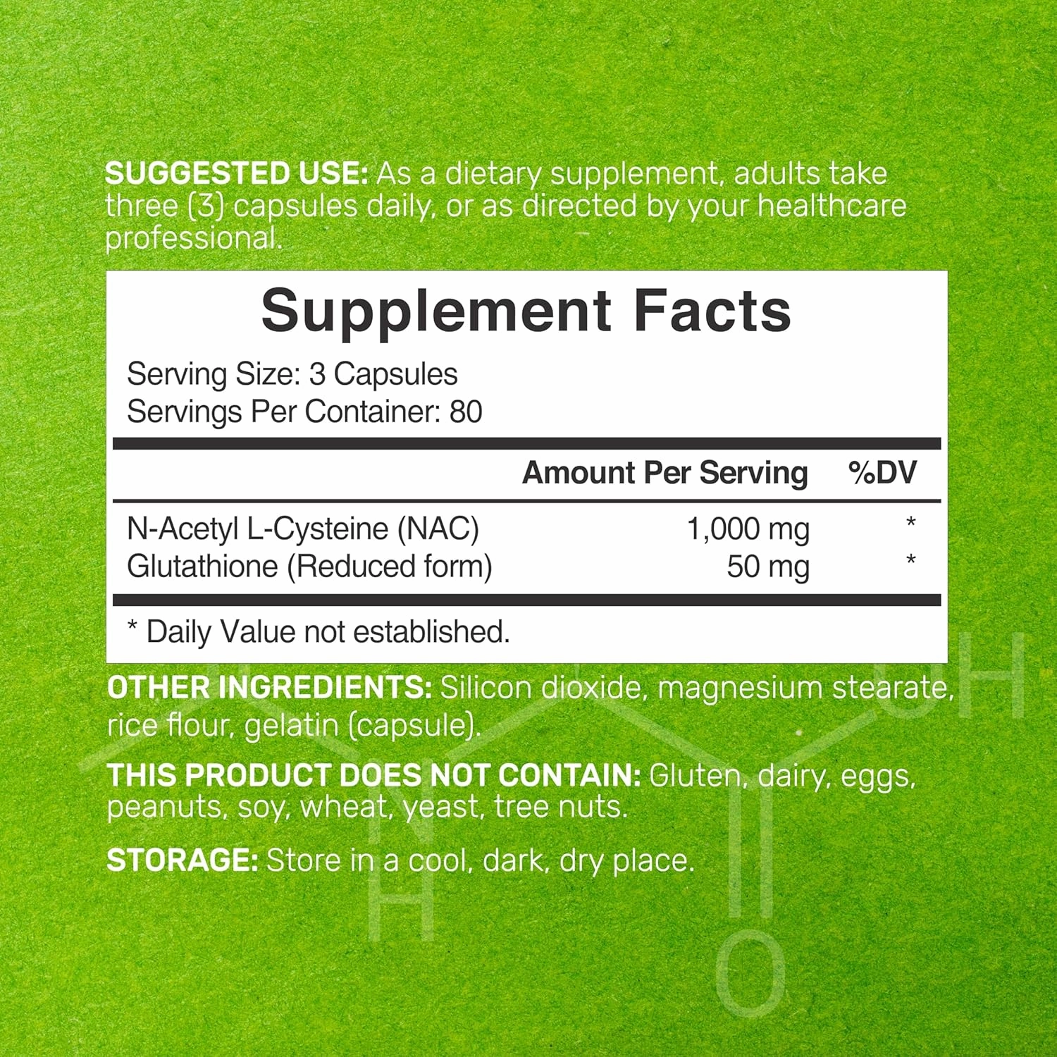 Deal Supplement NAC Supplement (N-Acetyl Cysteine) 1,000mg Per Serving with Reduced Glutathione, 240 Capsules – Antioxidant Support for Immune Health, Lung, & Liver Function