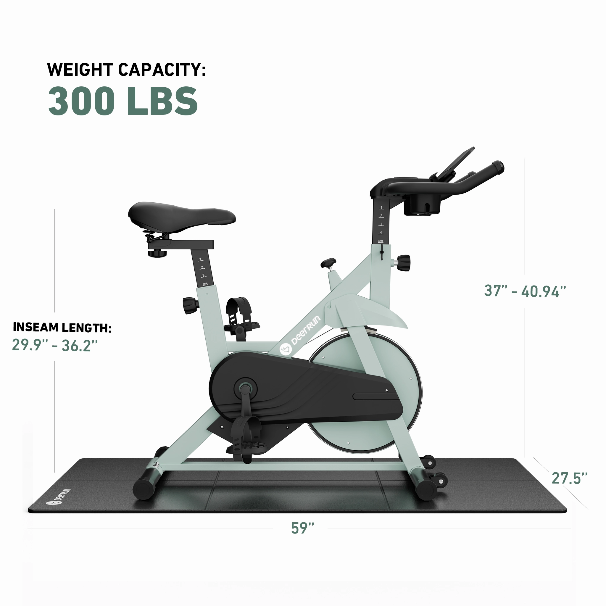 DeerRun S500 Indoor Smart Stationary Cycling Bike with Mat, 1-32 Magnetic Resistance