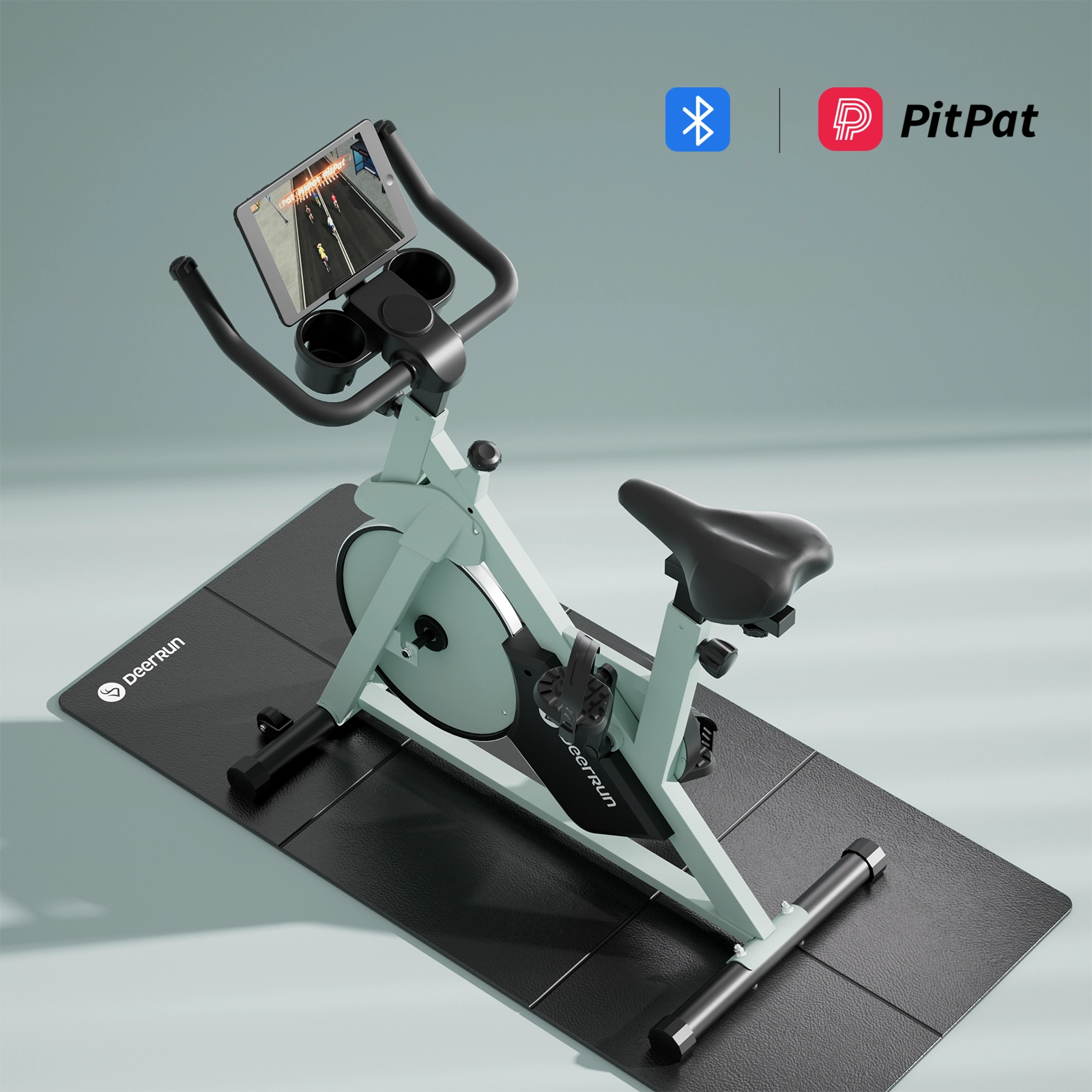 DeerRun S500 Indoor Smart Stationary Cycling Bike with Mat, 1-32 Magnetic Resistance