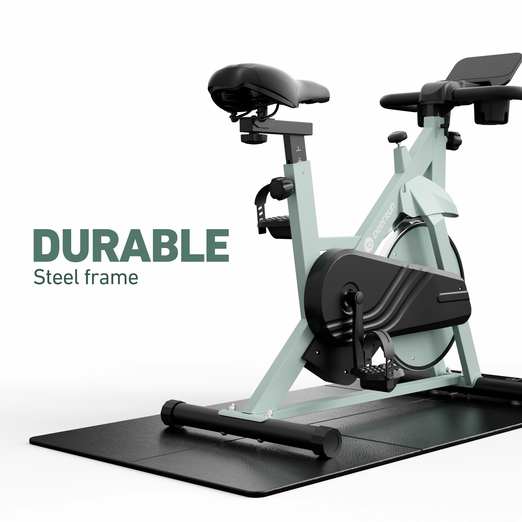 DeerRun S500 Indoor Smart Stationary Cycling Bike with Mat, 1-32 Magnetic Resistance