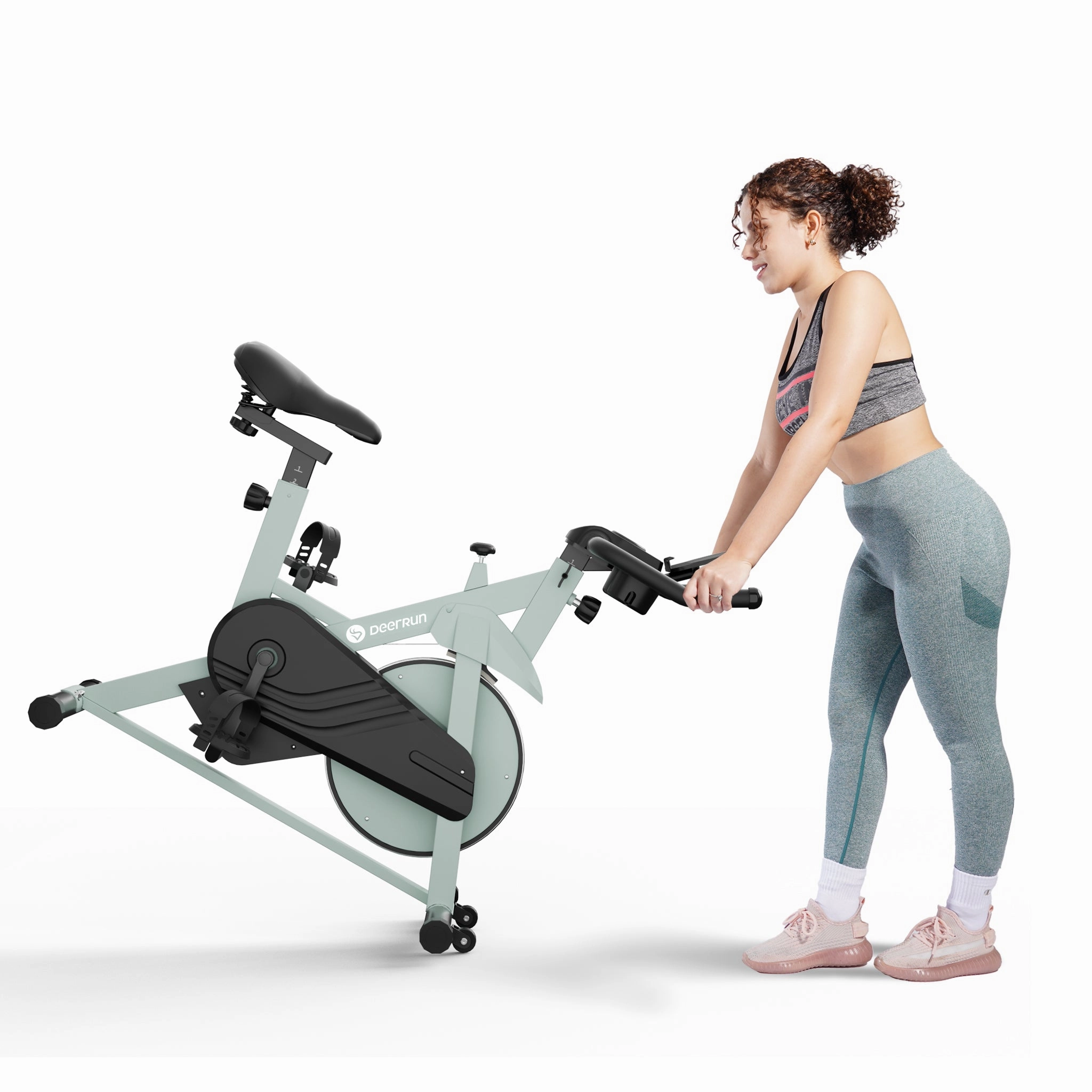 DeerRun S500 Indoor Smart Stationary Cycling Bike with Mat, 1-32 Magnetic Resistance