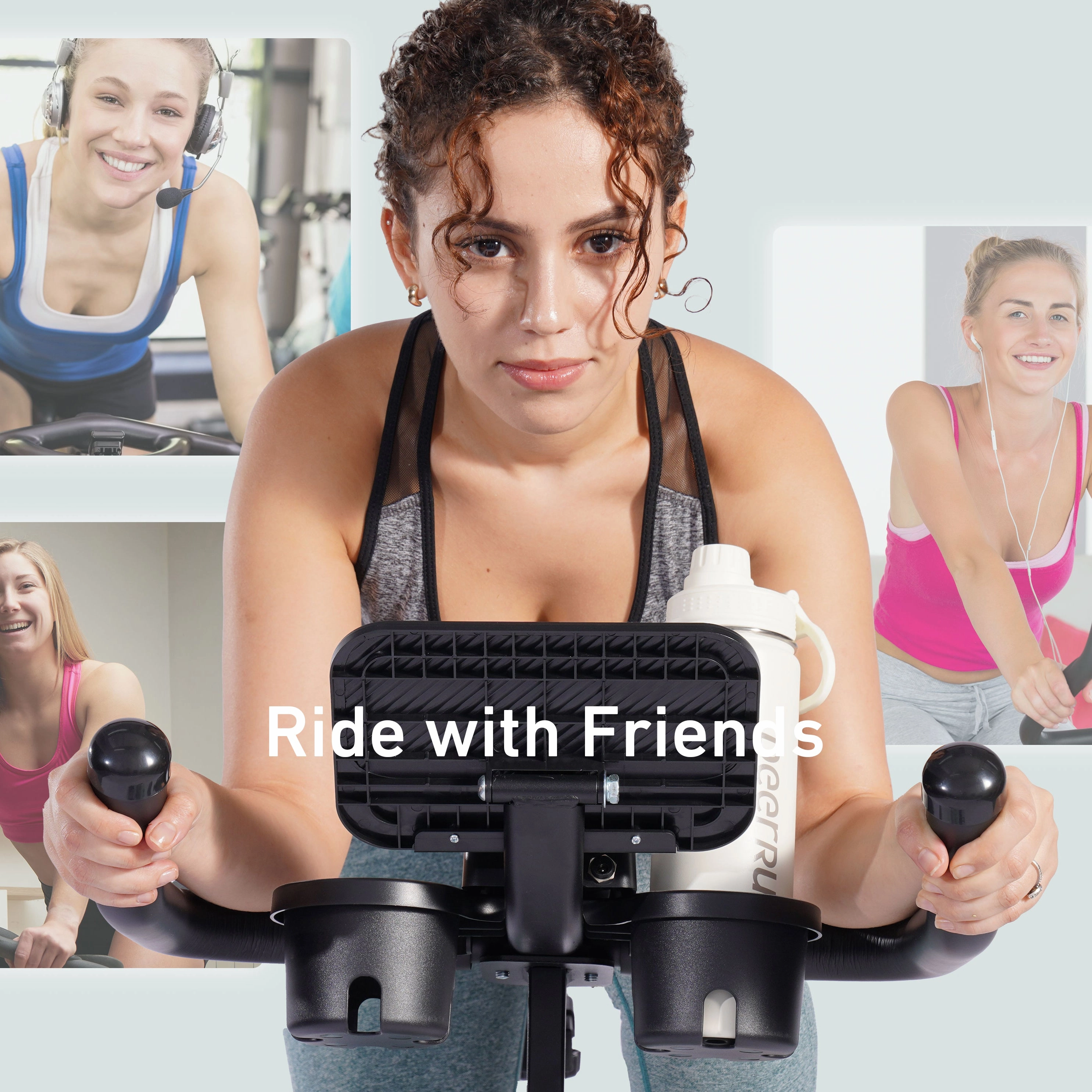 DeerRun S500 Indoor Smart Stationary Cycling Bike with Mat, 1-32 Magnetic Resistance