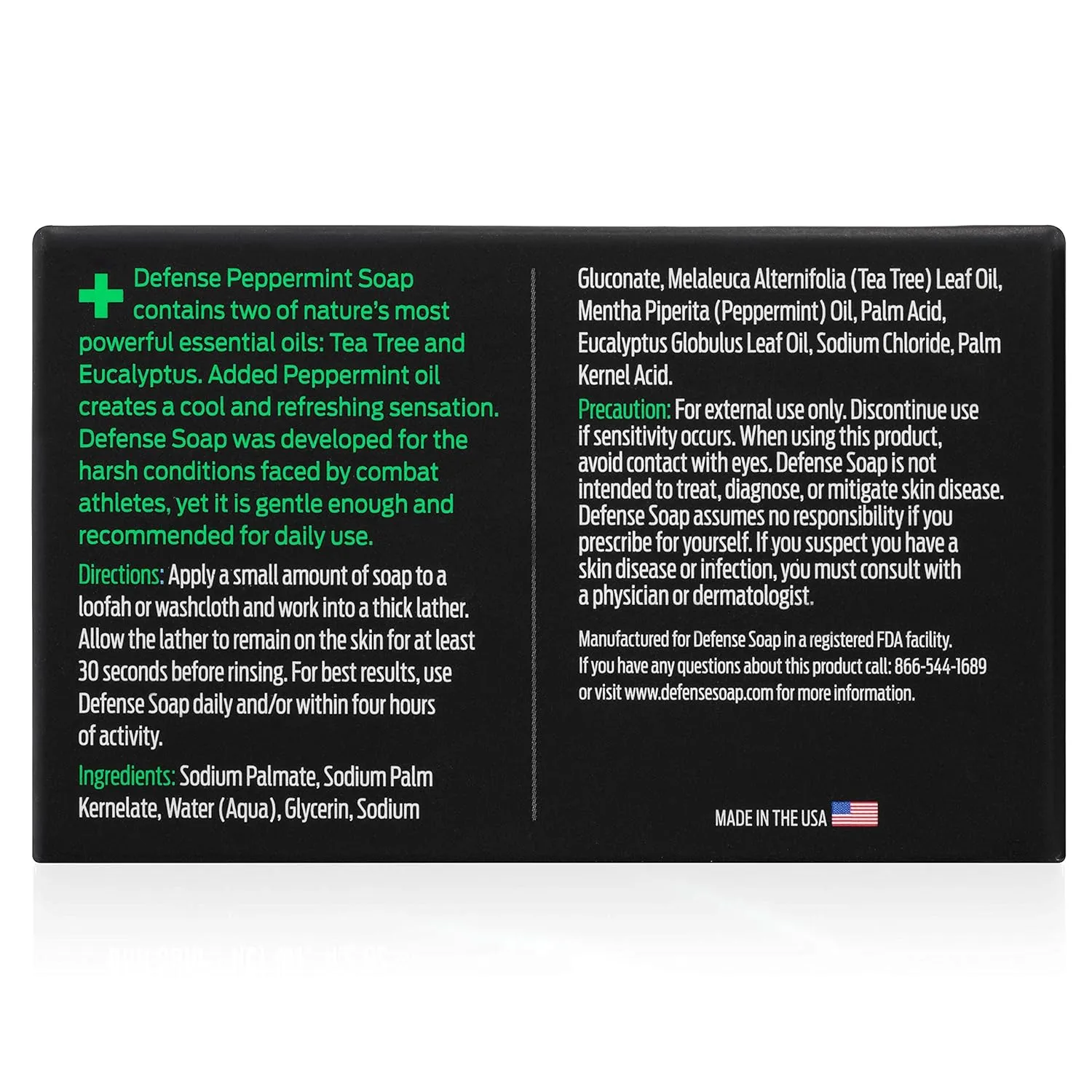 Defense Soap 5pk All Natural Peppermint Bar Soap for Men | Made by Wrestlers with Tea Tree Oil & Eucalyptus Oil to Promote Healthy Skin