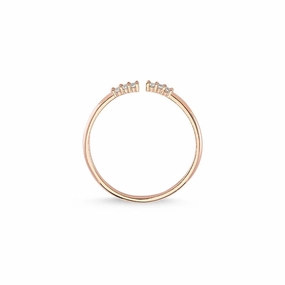 Delicate Adjustable Silver Ring with CZ Crystals