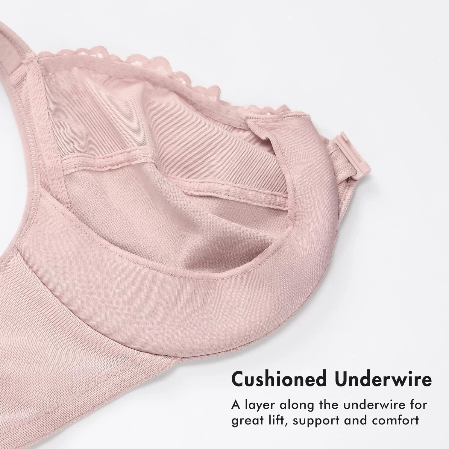 DELIMIRA Women's Front Closure Bras Plus Size Lace Full Coverage Underwire Unlined Bra