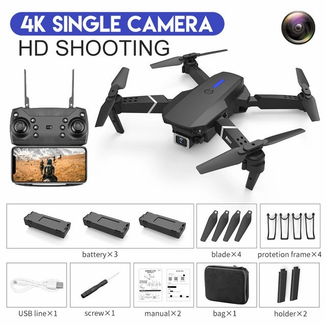 Delivery guarantee Toy Hold Drone New With Camera E525 HD WIFI Gift 1080P 2020 4K Height Foldable Angle Wide Quadcopter Innovative Quadcopter RC FPV Dron XKJ