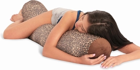 DeluxeComfort Microbead Body Pillow (47" x 7") - Mooshi Squishy Soft - Prenatal Pregnancy Pillow - Full-Body Side Sleeper - Body Pillow, Lepoard, (LRGMBR-Lepoard-10)
