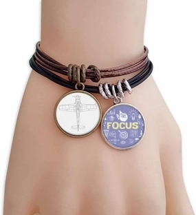 Desbo Aircraft Line Structure Bracelet Rope Wristband Force Handcrafted Jewelry