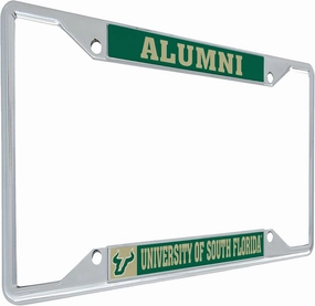 Desert Cactus University of South Florida USF Bulls Metal License Plate Frame for Front or Back of Car Officially Licensed (Alumni)