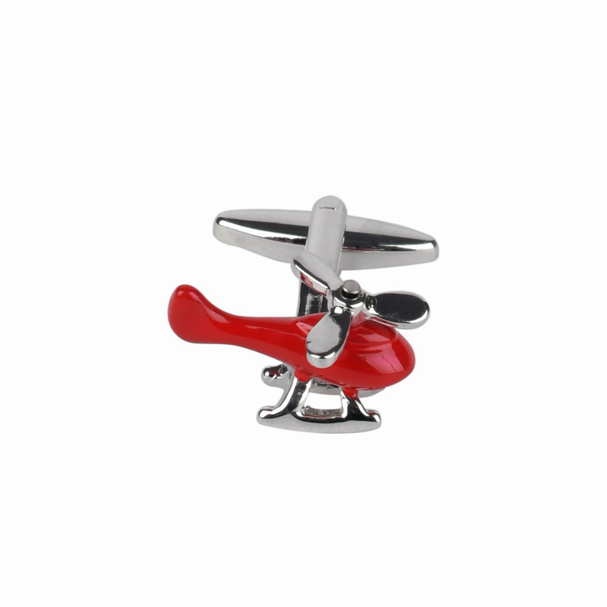 Designer Stylish Helicopter Design Silver Rodium Plated Cufflinks for Men (SJ_7152)
