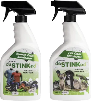 deSTINKed Life: Human & Pet Odor Eliminator Combo, 24oz each, Made in USA