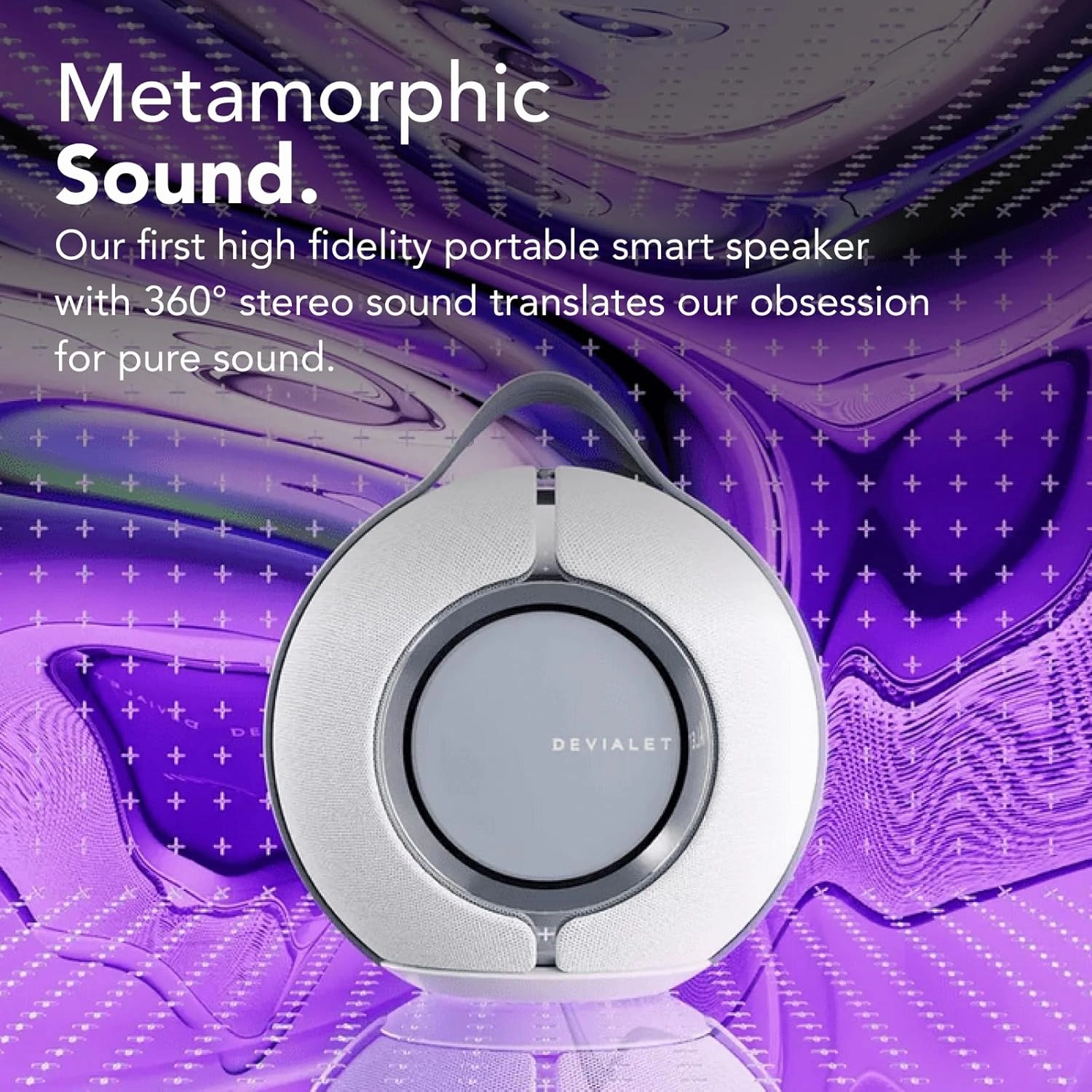 Devialet - Mania Portable Smart Speaker Light Grey- Premium Compact Sound - High-Fidelity Audio in Compact Design - Deep Bass, Smooth Connectivity, Adaptive Sound, Durable Design