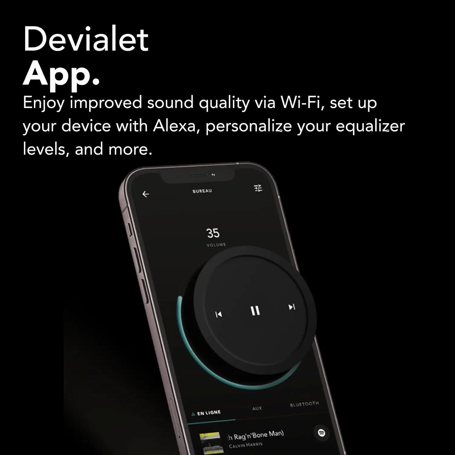 Devialet - Mania Portable Smart Speaker Light Grey- Premium Compact Sound - High-Fidelity Audio in Compact Design - Deep Bass, Smooth Connectivity, Adaptive Sound, Durable Design