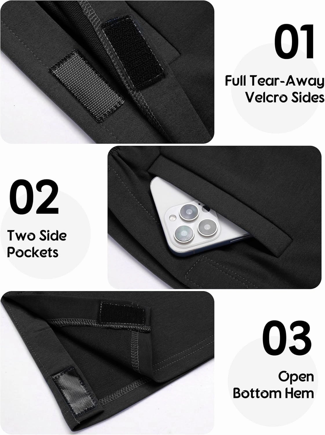 Deyeek Tear Away Pants for Women Side Snap Button Sweatpants Loose Fit Casual Post Surgery Adaptive Clothing with Pockets