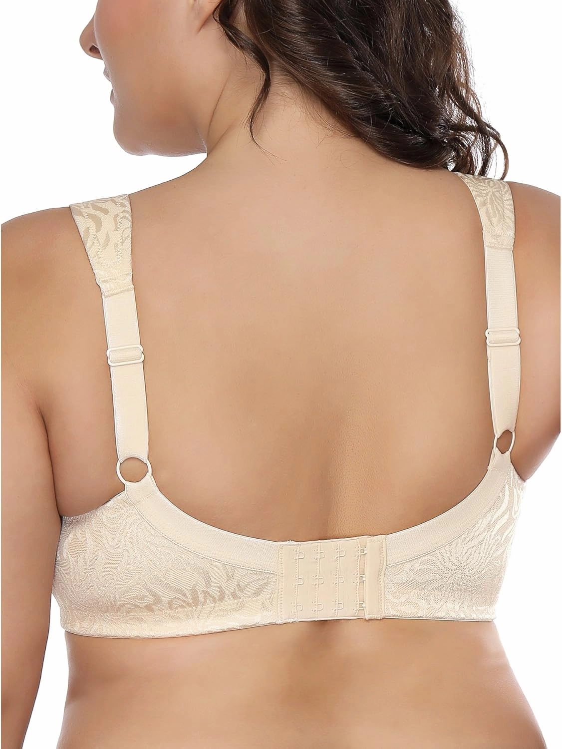 Deyllo Women's Full Coverage Plus Size Comfort Minimizer Bra Wirefree Non Padded
