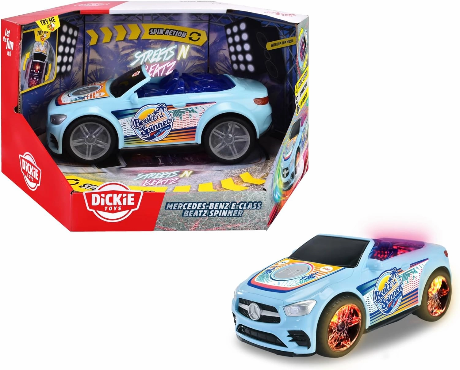Dickie 203765008 Mercedes E-Class Beatz Spinner Dancer Vehicle 23 cm Sounds and Lights from 3 Years