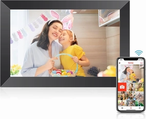 Digital Picture Frame, 10.1" 1280x800 HD IPS Touch Screen Picture Frames with 32GB Memory, Smart Digital Photo Frame Warm Gifts for Mom, Quick & Easy Setup,Share Photos and Videos via Frameo App