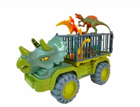 Dinosaur Truck Toys for Kids 3-5 Years, Tyrannosaurus Transport Car Carrier Truck with 8 Dino Figures, Activity Play Mat, Dinosaur Eggs, Trees, Capture Jurassic Play Set for Boys and Girls