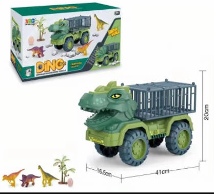 Dinosaur Truck Toys for Kids 3-5 Years, Tyrannosaurus Transport Car Carrier Truck with 8 Dino Figures, Activity Play Mat, Dinosaur Eggs, Trees, Capture Jurassic Play Set for Boys and Girls