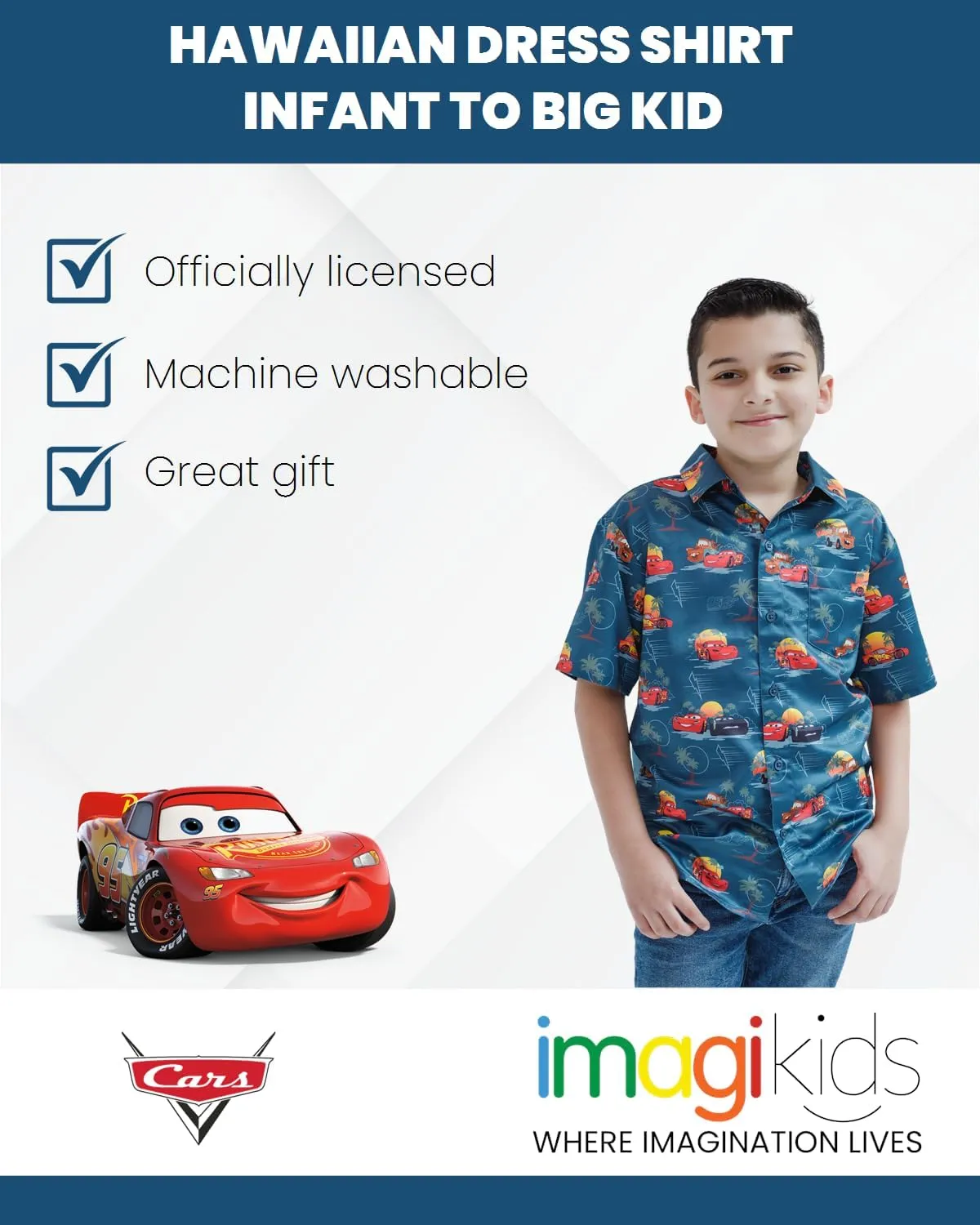 Disney Toy Story Mickey Mouse Cars Nightmare Before Christmas Button Down Shirt Toddler to Big Kid