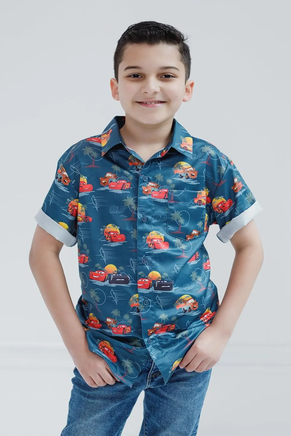 Disney Toy Story Mickey Mouse Cars Nightmare Before Christmas Button Down Shirt Toddler to Big Kid
