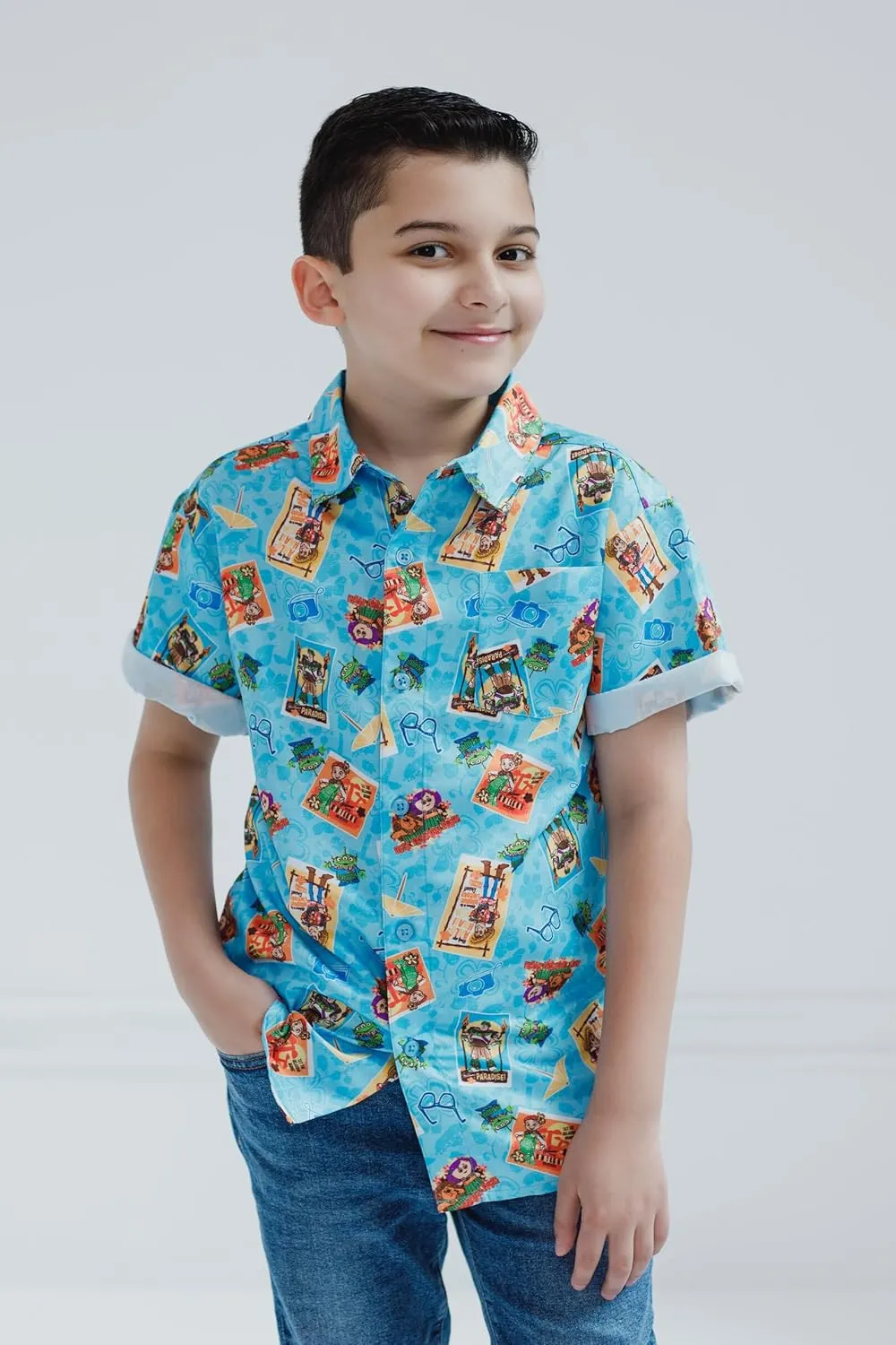 Disney Toy Story Mickey Mouse Cars Nightmare Before Christmas Button Down Shirt Toddler to Big Kid