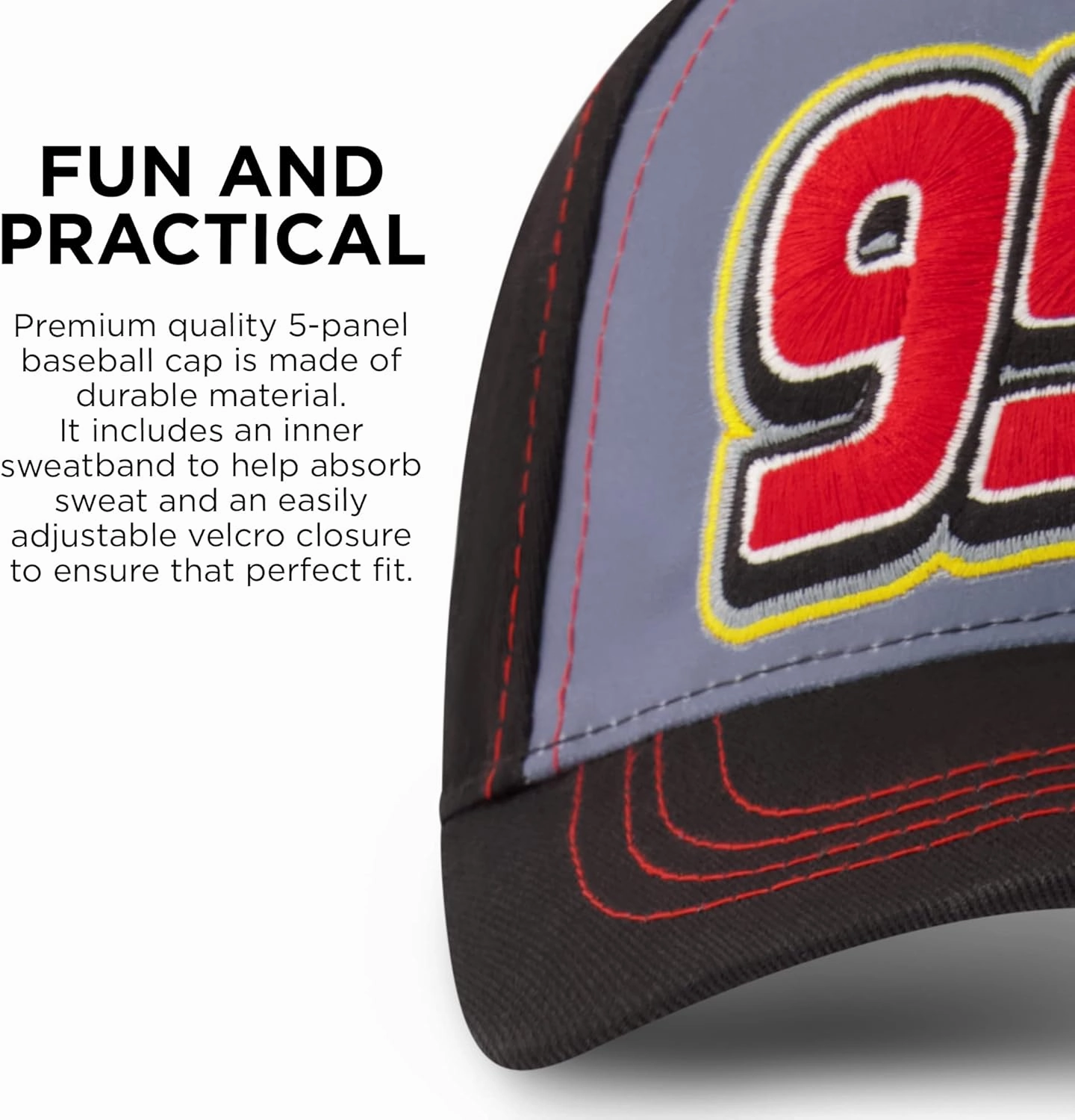 Disney Boys' Baseball Hat, Lightning McQueen Adjustable Cap for Toddler 2-4 Or Kids Ages 4-7