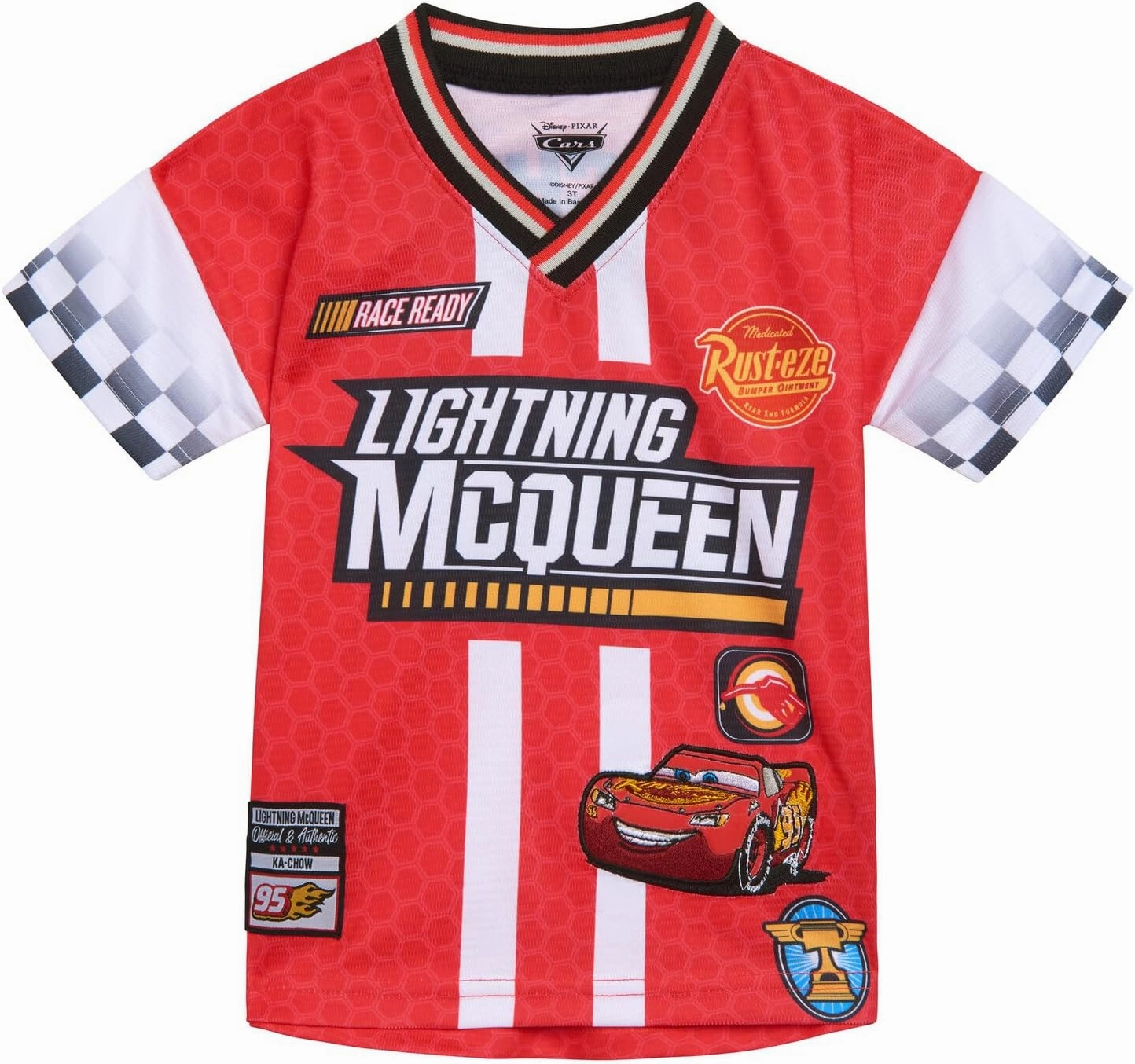 Disney Cars Lightning McQueen Mesh Soccer Jersey T-Shirt Toddler to Big Kid Sizes (2T - 10-12)