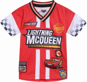 Disney Cars Lightning McQueen Mesh Soccer Jersey T-Shirt Toddler to Big Kid Sizes (2T - 10-12)
