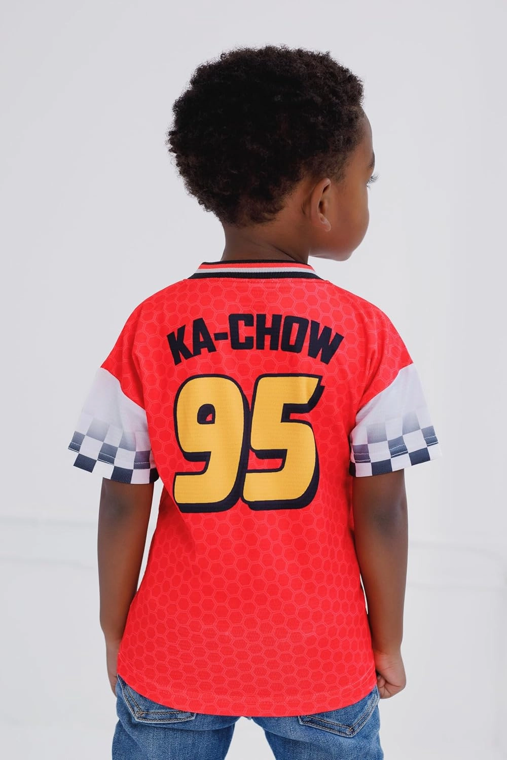 Disney Cars Lightning McQueen Mesh Soccer Jersey T-Shirt Toddler to Big Kid Sizes (2T - 10-12)